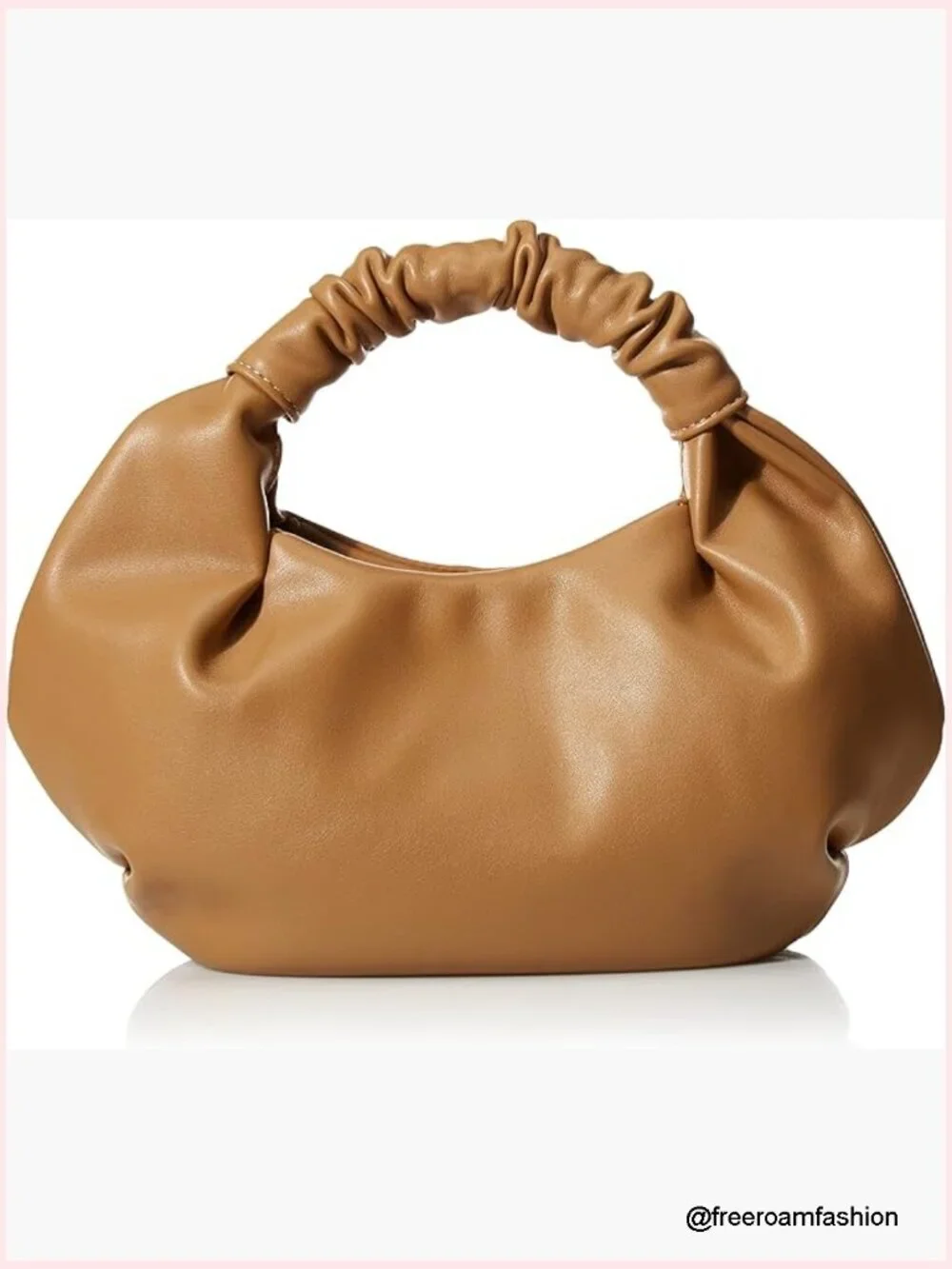 Women's Soft Volume Top-Handle Hobo Bag - Faux Leather Ruched Handle
